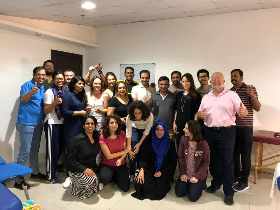 Bala with the February 2018 COMT Part 2 course group and tutors at Manual Concepts
