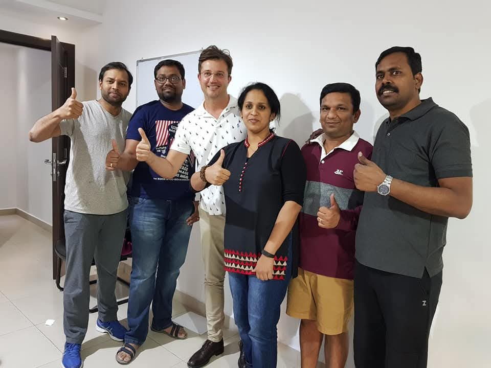 Bala with the March 2018 COMT Part 3 course group and tutor at Manual Concepts